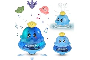 Guddong Jouet Bain Bébé 1 2 3 4 Ans Électrique Induction Jouets de Pulvérisation avec Lumière Jouet à Eau pour Enfants avec Quatre Modes de pulvérisation Rose avec Voiture OVNI…