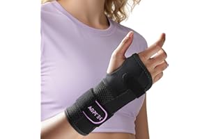 AGPTEK Muñequera Tendinitis para Nocturna Oficina y Día Soporte, Alivio Síndrome del Túnel Carpiano, Embarazo y Postoperatorio - Soporte Ergonómico con Férulas de Aluminio, Ajuste Seguro