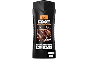 AXE - Gel Douche Homme 5en1 - Dark Temptation - 24h Hydratant - 87% d'Ingrédients d'origine naturelle - parfum chocolat gourmand - 400ml