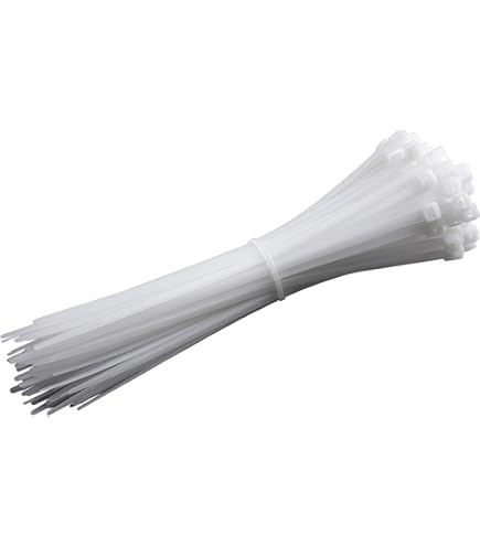 SZXULI Set Di 200 Fascette Bianche Da 120 Mm/150 Mm E 100 Cuscinetti Autoadesivi Resistenti, Resistenti Ai Raggi UV, Fascette In Nylon Per Casa, Ufficio, Garage, Officina - Foto 8