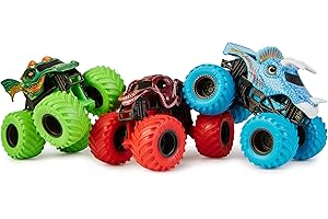 Monster Jam, 3-pak "Charged Beasts" (z trucks Dragon, Octon8er i Ice Dragon), fajne trucki w skali 1:64 (formowanie wtryskowe)