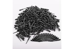 Deetenks Punte morbide per Freccette 300 Pezzi 2BA Thread Punta Morbida in plastica Punta Morbida di Ricambio per Freccette per dardiera Dardiera-Nera