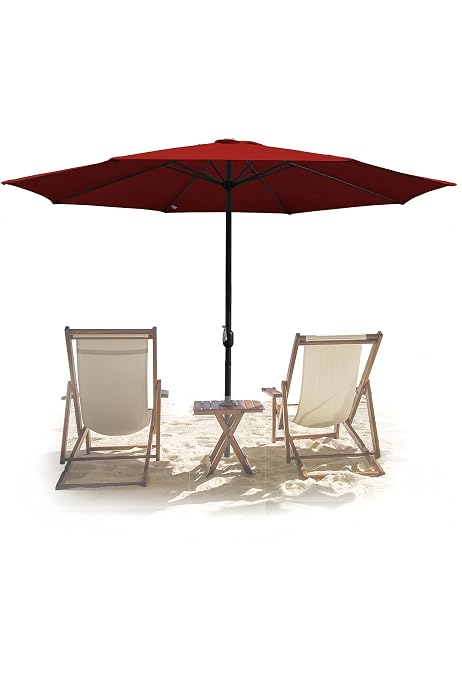 Daromigo Rechteckiger Sonnenschirm – 210x140 Cm Mit Kurbel, UV50+, 30° Knickbar & LED-Beleuchtung
