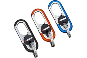 TUZHE Portachiavi a moschettone, 3 pezzi, moschettone, portachiavi in acciaio inox, con 6 anelli portachiavi