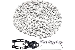 YBEKI Catena Bici 9-12V 1/2"x11/128" 116 Maglie | Acciaio Carbonio 11.500 PSI | Tripla Argentatura ISO 9227 | 3 Maglie Rapide + pinza a catena | Compatibile MTB/Road | Cert UNI EN 14766R