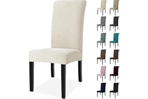 Ystyle Fundas Sillas De Comedor Pack 2, Fundas para Sillas Ajustables, Funda para Sillas Elástica, Cubre Funda Protectora Sillas Lavables para Banquetes Hogar Restaurante Hotel, Crema