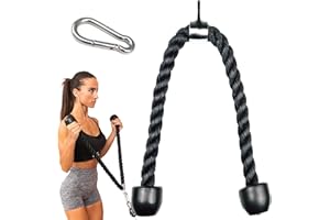 MuscleForge Tricep Rope Cable Attachment 120 cm – Extra Long Gym Rope for Pulley System, LAT Pulldown, Biceps, Triceps, Abdominals – Nylon Triceps Rope with Non-Slip Handles for Cable Machines