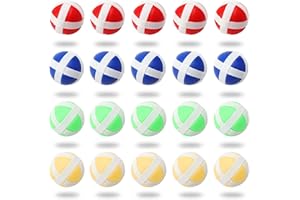 ZMDMAH 20 Stück Klettball, Kinder Darts Erstaz Bälle, Wurf Spiel Scheibe Ersatzbälle für Drinnen Draußen Kinder Erwachsene Party Klett Klettspiel