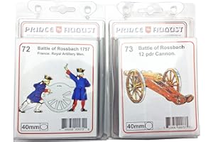 PRINCE AUGUST Principe Agosto Hobby Versare stampi in gomma - Battaglia di Roßbach - Occupazione di artiglieria prussiana e cannone - scala 40 mm. PA72 e PA73.