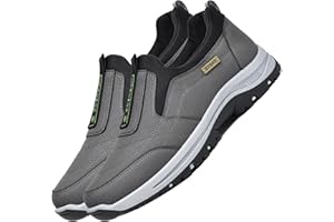 AOCASE Chaussures de Marche orthopédiques pour Homme en Cuir Suédé résistantes à l'usure Respirantes et Bon Soutien de la voûte Plantaire de Course décontractées