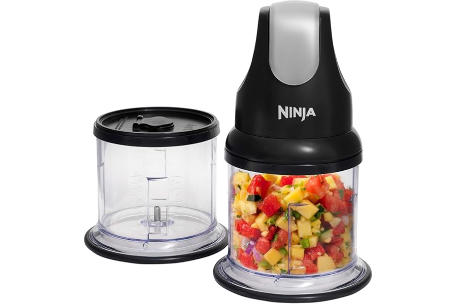 Ninja Express Chop Mini Herb & Vegetable Chopper, Chops, Minces & Purees to Make Sauces, Dips, Food Purees & Soups, Black NJ1002UKBK