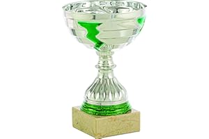 PALLART 7115 – 2 Trofeo Sportivo con Motivo Lampo PLT/15 cm, Argento, Taglia Unica