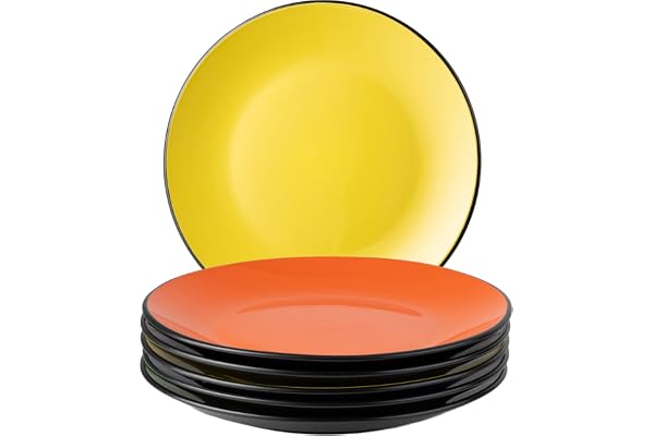 MIAMIO - Ensemble d'assiettes 6 en céramique grès pour la table - Collection Le Papillon (Mixte, 26 cm)