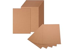 HXJDAM 80 Stück A6 Kraftpapier Karten, Blanko Postkarten Braun 10.x14.8CM 300g/m² Kraftpapier-Karten Set Druckbar Postkarten Blanko Karten für Selbstgestalten beschriften oder bedrucken