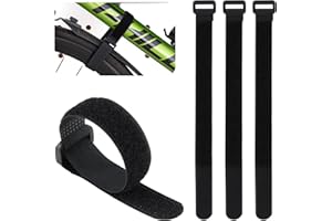 ARADOEA 4 PCS Bike Rack Straps Reverse Bicycle Straps Extended Nylon Straps Adjustable Reusable Buckle Cable Straps Interconnectable Hook-and-Loop Straps Reverse Cinch Straps for Stationary Bike, Tires