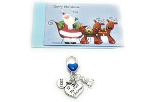LIBBY'S MARKET PLACE Baby Boy My First Christmas 2023 Keepsake Charms Keyring with Gift Bag and Card