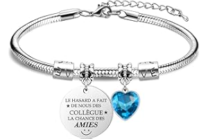 BACAEMO Bracelet d'amitié pour Femmes, Meilleurs amis, Collègues, Cadeaux d'Anniversaire, de Fête, d'adieu, de Départ, Rappel Cadeaux Longue Distance Cadeau