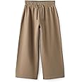 Alan Jones Clothing Girls Solid Cotton Wide Leg Trackpant | French Terry Fabric | Relaxed Fit | Wide Leg Pants for Girls