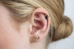 ACUPIPS Gold Plated Acupressure Ear Seeds with Ear Map Helping Weight Loss & Cravings, by The UK's Original Ear Seed Kit Company, Acupuncturist Designed.