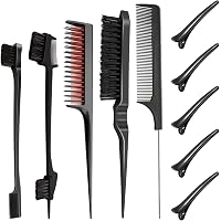 5-teiliges Sleek Bun Bürsten Set – Für Glatte Frisuren, Bartpflege & Haarkanten, Mit Wildschweinborsten