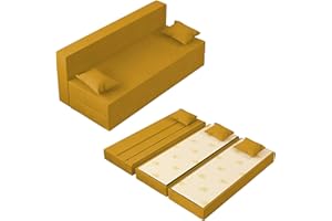 Baldiflex Divano Letto 3 Posti Modello TreTris Rivestimento Sfoderabile e Lavabile, Colore Ambra