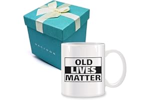 MAGEDON Old Lives Matter Ceramic Coffee Mugs for Men Women 11 oz - 50th 60th 70th 80th Birthday Gifts for Men and Women, Christmas Gifts for Dad, Mum, Grandad, Grandma, Retirement Gifts for Men
