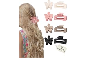 M MARIE MADELEINE EMPORIUM Marie Madeleine Pinzas Pelo Mujer, Set 8 Clips de Pelo en Colores Pastel para Niñas y Adolescentes, Accesorios de Pelo para Regalo, Pinzas Pelo Resistentes y Antideslizantes (C - rectangulares 8,5 cm)