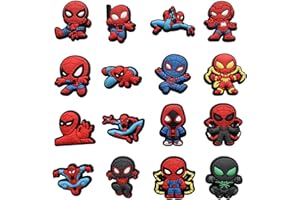 DIOTTI 16 Stück Spider-Man PVC Schuh Charms-Nette PVC Schuh Charms für Clog Schuhe Dekorationen Armband Armband Party Gefälligkeiten für Schuh und Bands Party Geschenke Dekoration