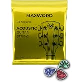 Maxword GT-Acoustic Kaliteli Akustik Gitar Teli 1 Takım Set (Pena Hediye)