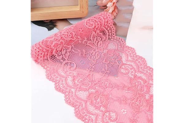 15 cm x 3 m Élastique Bordure en Dentelle Ruban décoratif en Dentelle Ruban décoratif Ruban à Coudre DIY Décoration pour vêtements,sous-vêtements,Robe de Mariage,décoration de Table Rose foncé