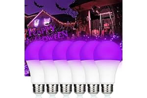 LIAISIMI 9W UV Black Light Bulbs,Purple Lighting,E27 Black Night Light Bulb 395nm Black Light for Body Paint, Children's Birthday, Halloween, Party, Disco Club for Clubs, Parties (6, white)