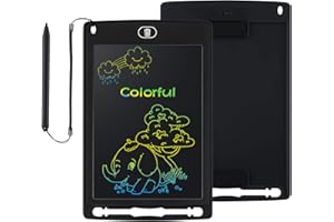 Mardiko LCD Writing Tablet 8.5 Inch Colorful Drawing Tablet Kids Doodle Scribbler Pad Graphics Boards Lock-Key Erasable Drawing Pad Writing Board for Kids Boys Girls Adults (Black)