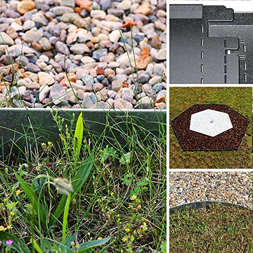 10 Meter NTA Rasenkante Beeteinfassung Beetumrandung schmal 140/1000 Mähkante Metall - 2