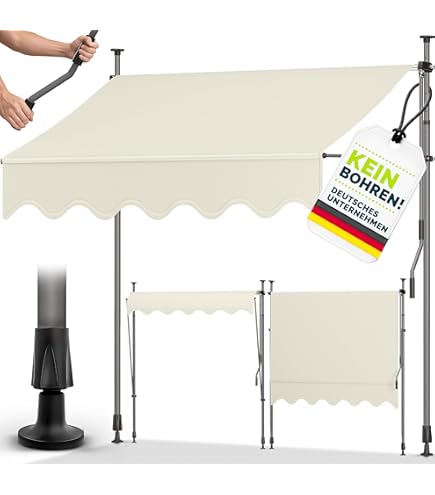 Klemluifel, 300 X 130 Cm, Balkonluifel, İn Hoogte Verstelbaar, Met