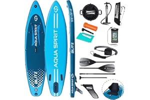 Aqua Spirit SUP Inflatable Stand UP Paddle Board ’22 | 10'6/10’8/12’/15’ | Complete Kayak Conversion Kit with Paddle, Backpack, Pump and more accessories | Adult Beginners/Experts | 2 Year Warranty
