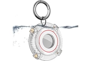 Waterproof Airtag Holder Keychain Case,HonShoop Screw Full Cover Protective Air Tag Compatible for Apple AirTag Key Ring (Clear-1 pack)