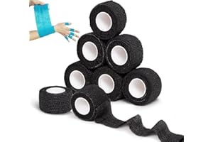 GTAGKOMMEN 8 Rotoli 2.5cm x 4.5M bendaggi,benda elastica autoadesiva, benda elastica coesiva Nastro Crossfit salvapelle sportivo Fasciatura, garza autoadesiva,benda autoadesiva