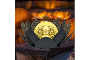 Kyduu lampes solaires de jardin, Fleur de lotus lanterne solaire,Lotus Décoration de Jardin Deco,Décoration de jardin lotus solaire,Jardin Exterieur Lumière, Lampe Solaire Exterieur pour terrasse,cour