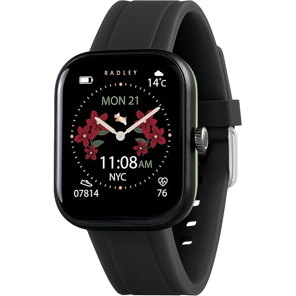 RADLEY London Orologio Smart Serie 19 – Chiamate In Vivavoce, Cardiofrequenzimetro, Cinturini In Pelle Rosa E Blu Inclusi