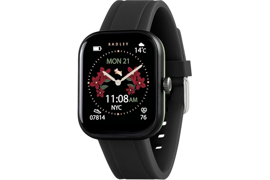 RADLEY Series 55 Black Silicone Strap Smart Watch