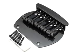 Musiclily Pro 16mm Acier Chevalet Basse 5 Cordes pour Basse Style Musicman, Noir