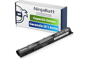 NinjaBatt Batteria per HP K104 800049-001 KI04 800050-001 800010-421 800009-421 HSTNN-LB6R HSTNN-LB6S 15-AB150SA AB254SA AB271SA 800049-005 – Alte prestazioni [4 Celles/2200mAh/33Wh]