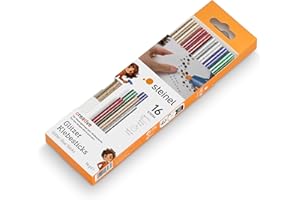 Steinel Glue Sticks 85°C Glitter, barras de pegamento termofusible multicolor de 7 mm, 16 cartuchos de pegamento termofusible, para pistola de pegamento GlueMatic 1007-LT