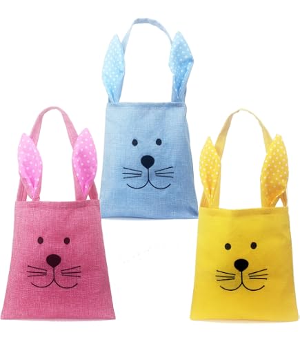 Mini Sac Lapin Coton - 25x25 Cm - Pâques, Courses Ou Cadeau - Trop Mignon !
