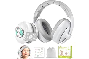 Dancial 2-in-1 Baby Ear Defenders- 24dB, Adjustable Toddler Ear Protection Improved Baby Headphones for Noise Cancelling, Safe & Soothing Hearing Protection for Baby 0-48 Months