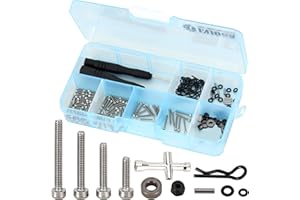 INJORA RC Screws Kit Inossidabile Acciaio Viti Impostare con Esagono Cacciavite per 1/18 1/24 RC Crawler Car Axial SCX24 C10 Deadbolt JLU Gladiator Bronco