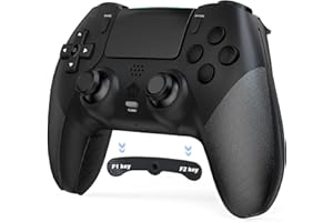 Dufuso Controller für PS4, Bluetooth-Controller mit 2 Programmierbaren Tasten, Wireless Gamepad Joystick mit Trubo/Dual Vibration/6-Achsen Gyro Sensor/Touchpad, Präzise Steuerung
