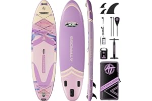 ATPROSS 11'6"x35" Inflatable Stand Up Paddle Board 450LBS Weight Capacity Extra Wide Non-Slip Stable Deck Adult SUP,Premium Accessories Kit & Backpackfor Yoga, Fishing, Surf
