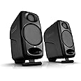 IK Multimedia iLoud Micro Monitor Pair - Ultra-compact Monitor System with 2 x 25W Powered Reference Speakers with 3" Drivers, 3/4" Silk Dome Tweeters, and BlueTooth Connectivity - Black
