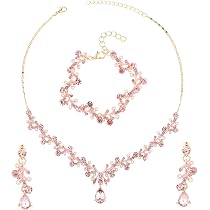 Rhinestone V-Shape Bridal Necklace & Earrings Set - Crystal Wedding Jewelry For Bride, Prom, Party